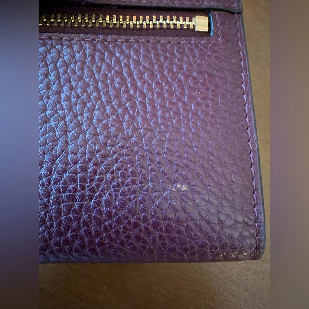 **SALE**Kate Spade Deep Purple Pebbled Leather Small Wallet - Picture 11 of 14
